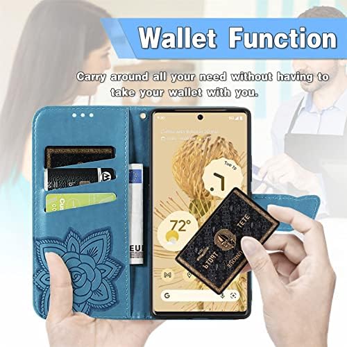 Torbica za novčanik Bumble 6, [reljefni leptir] vrhunska PU koža s preklopnim poklopcem, zaštitna torbica za novčanik za telefon otporna