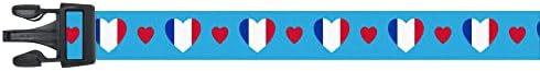 Ovratnik za pse | Volim Francusku | Srca | Izvrsno za nacionalne praznike, posebne događaje, festivali, parade | Napravljeno u SAD