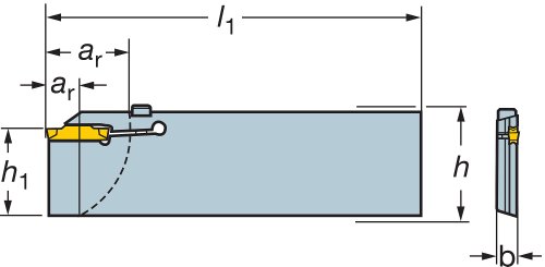 Sandvik Coromant LF123G25-25B1 Čelična Corocut 1-2 Oštrica za držač za razdvajanje i utore, 0,12 Maksimalna dubina rezanja