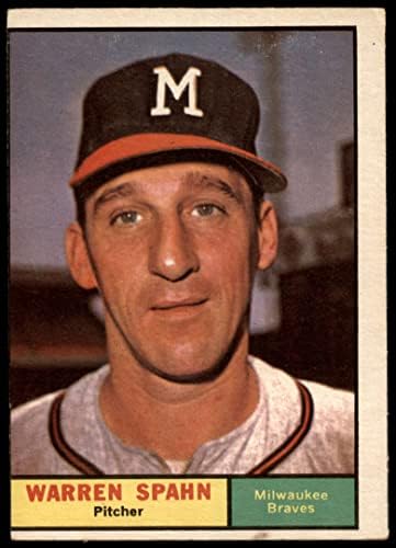 1961. Topps 200 Warren Spahn Milwaukee Braves Dean's Cards 2 - Dobri Braves