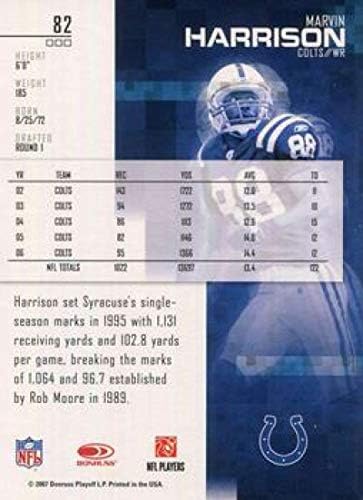 2007 Leaf Rookies and Stars 82 Marvin Harrison Colts NFL Football Card NM-MT