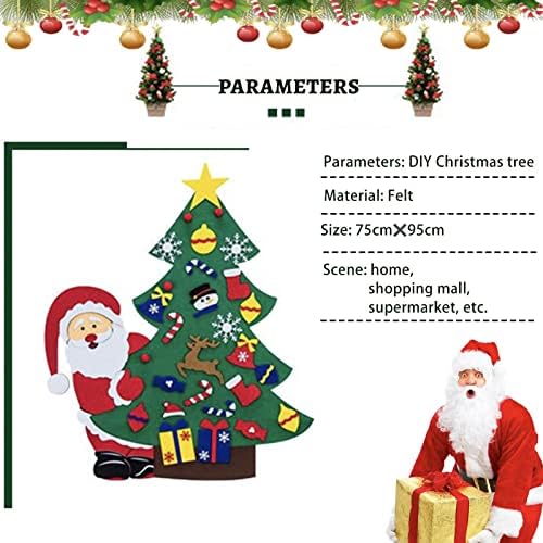 Uradi Sam dječje božićno drvce od filca, zidni ukras od 3,3 metra za malu djecu, Interakcija roditelja i djeteta, uklonjivo za ukrašavanje