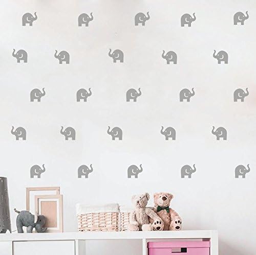 Slatka naljepnica slona - 36 kompleta naljepnica za ukrašavanje zidova slona za dječju spavaću sobu-umjetničke vinilne uklonjive Zidne