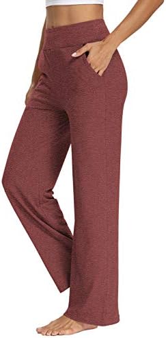 Sarin Mathews Women Yoga Sweatpants Bootcut labavi udoban salon širokih hlača za noge trening joggers hlače s džepovima