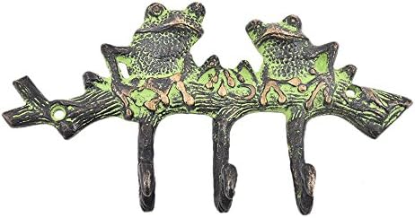 Indijska polica ručno rađena 4 komada višebojna mesingana žaba kaputa šešir zidne kuke Keys vješalice držača