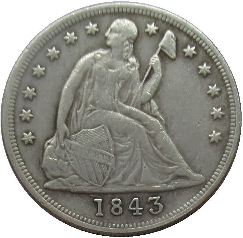 U.S. $ 1 zastava 1843 Srebrna replika replika komemorativna kovanica