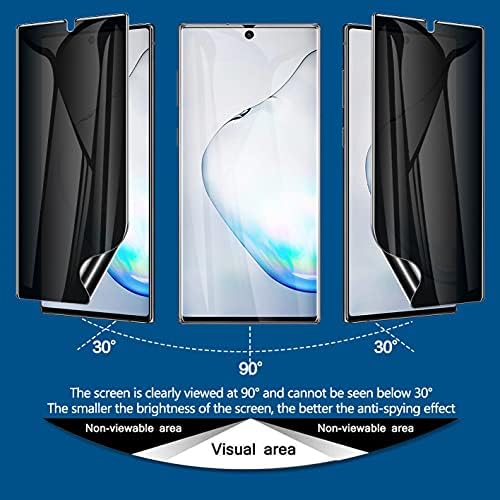 [2 pakiranje] LYWHL za Samsung Note 10 Zaštitnik zaslona za privatnost, anti -špijunski fleksibilni film Cijeli zaštitni zaslon za