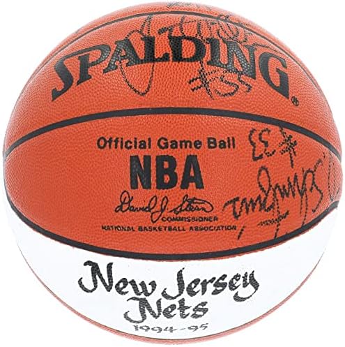 1994-95 New Jersey Nets Team potpisao je Spalding NBA igra košarka JSA COA - Autografirane košarke
