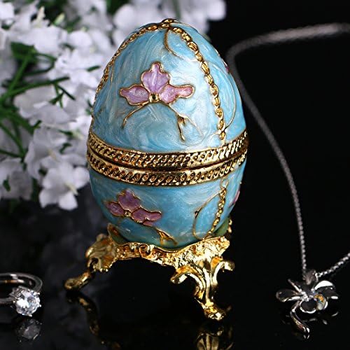 Kutija za kuglice u obliku jaja u stilu Feng Fabergea, držač prstena na šarkama, kolekcionarske kutije za figurice, kristali