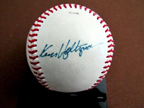 Ken Holtzman 77-78 Yankees 3 X WSC A's Potpisani auto vintage dijamantski bejzbol JSA - Autografirani bejzbols