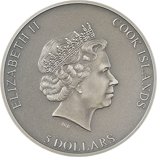 2022 DE zarobljeni Powercoin UN 1 Oz srebrni novčić 5 $ Cook Islands 2022 1 oz Antique Finish