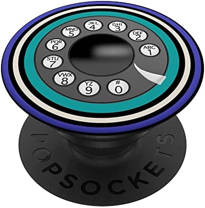 Rotacijski telefon retro telefonske kotačiće preko plave teal crne popsockets zamjenjivi popgrip