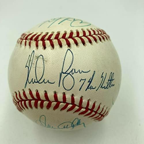 Nolan Ryan 7 Nema udaraca potpisali bejzbol sa svih 7 hvatača JSA CoA - Autografirani bejzbol