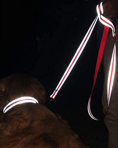 Joytale 16-24 inča ovratnik za pse i povodac od 6 ft, reflektirajući meki neoprenski podstavljeni kućni ogrlice i povodce za velikog
