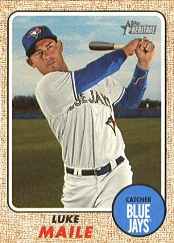2017 Topps Heritage Visoki brojevi 696 Luke Maile Toronto Blue Jays Baseball Card