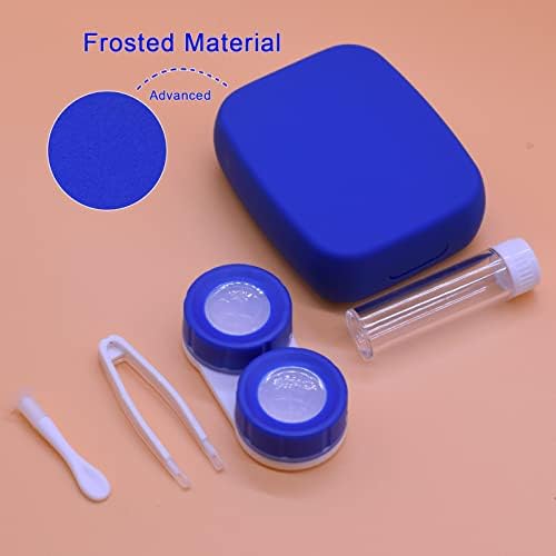Fsunthmass [pakiranje od 2] prijenosna kontaktna leća futrola s plavim pilingom s ogledalom, plava prozirna kontaktna futrola otporna
