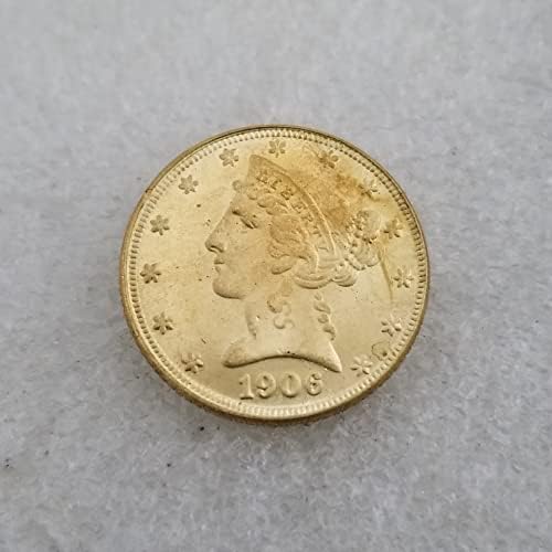 Antikne rukotvorine American 1906 D verzija Zlatni novčić srebrni dolar srebrni okrugli vanjsku trgovinu kolekcija