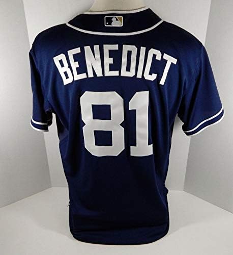 2012 San Diego Padres Griffin Benedict 81 Igra izdana mornarički dres - Igra korištena MLB dresova