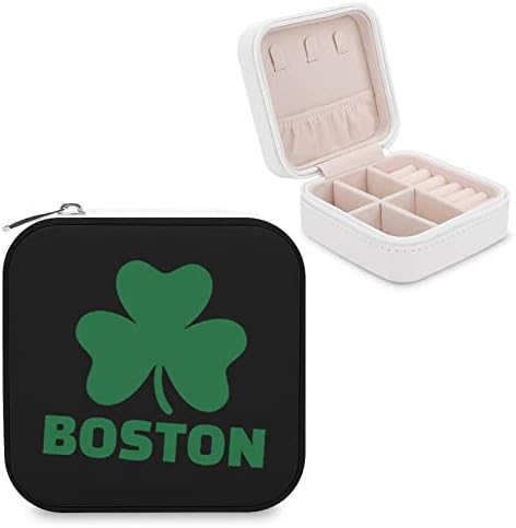 Boston Shamrock nakit kutija PU kožna putovanja prijenosni nakit kućišta privjesak Organizatorski držač za skladištenje kutije