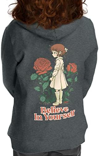 Vjerujte u sebe mališani s punim zipom - cvjetni mališani hoodie - djevojčica umjetnost Kids 'Hoodie
