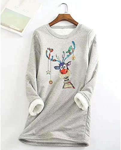 Ženske udobne košulje dugih rukava, elegantni Božićni vrhovi Plus veličine, smiješni džemperi, tunike, majice s printom jelena i snježne