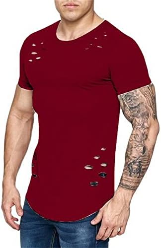 Muška ribana majica s labavim čvrstim bojama kratki rukavi ljetni modni hladni gornji hipster hip hop majica