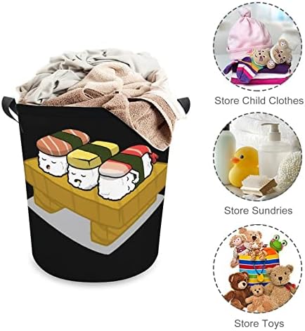 Smiješna košara za rublje za spavanje s hranom za sushi sklopiva visoka košara za odjeću s ručkama torba za pohranu