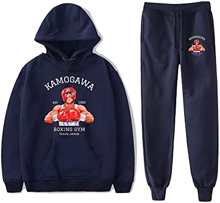 Anime hajime no ippo kamogawa hoodie jogger hlače s dva komada postavljene žene muškarci majice+trenerke