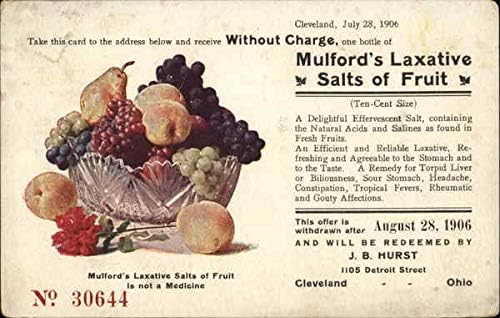 H. K. Mulford Company - Mulford's Laxative Salts of Fruit Philadelphia, Pennsylvania Original Antique Razglednica