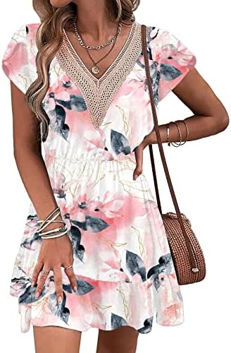 Haljine Za plažu za žene, modne ljetne haljine kratkih rukava 2023, boho sarafani s cvjetnim printom i džepovima