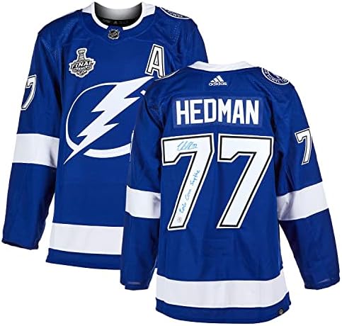 Victor Hedman Tampa Bay Lightning Potpisan i upisani 2020 Cup Adidas Jersey - Autografirani NHL dresovi