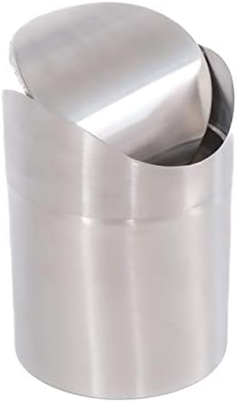Bucket Bucket / Brušeni nehrđajući čelik, preklopna kanta za smeće, 1,5 l | 0,40 gal / kuhinjska ploča, spavaća soba, Kupaonica, Kućni