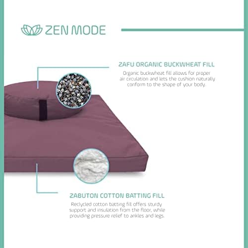 Set jastuka i prostirki za meditaciju u ljubičastoj boji / prostirka za meditaciju joge i okrugli jastuk za jogu za sjedenje na podu