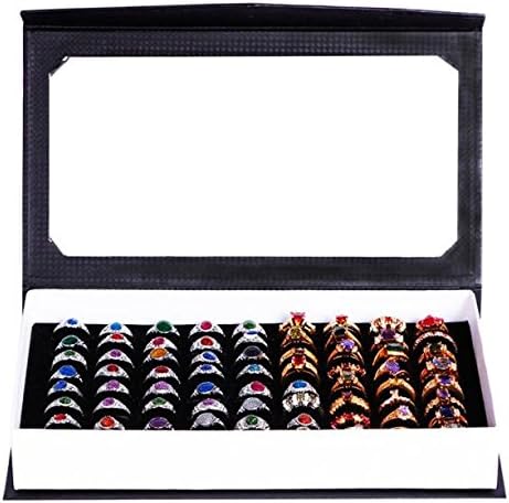 Kutija za nakit za dječake visokokvalitetna kutija za prstenje sa 72 utora baršunasti prsten za nakit izlog kutija za pohranu nakita