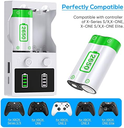 Punjive baterije kontrolera za Xbox serije X/ S, 2 baterije velikog kapaciteta na 2650 mah s postoljem za punjenje, baterije 2 u 1