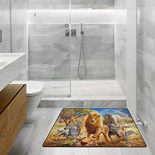 Lion Forest Animal Area prostira za kupaonicu protiv klizanja prostirke za dobrodošlicu za dnevnu sobu kuhinja Vanjski trijem tepih