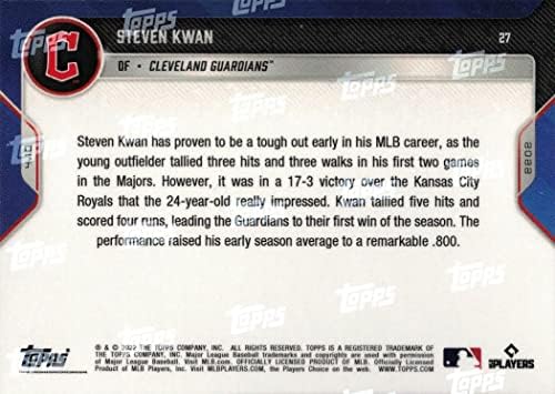 2022 Topps sada bejzbol 27 Steven Kwan Rookie Card Guardians