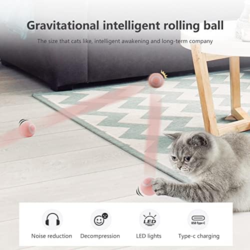 Outp Interactive Cat Toys Ball, 4,3 cm kućne ljubimce mačje kuglice USB punjiva kućni ljubimci Progoni igračke kuglice u zatvorenom