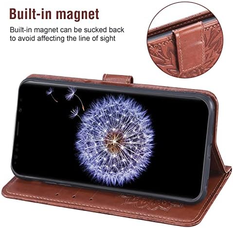 Torbica za telefon Samsung Galaxy S9 Plus Sjedalo-novčanici sa zaštitnim slojem od kaljenog stakla, kožna magnetski flip poklopac,