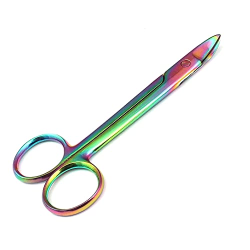 Multi Titanium Color Rainbow Crown Scissors 4,5 Zakrivljeni nehrđajući čelik G.S internetska trgovina
