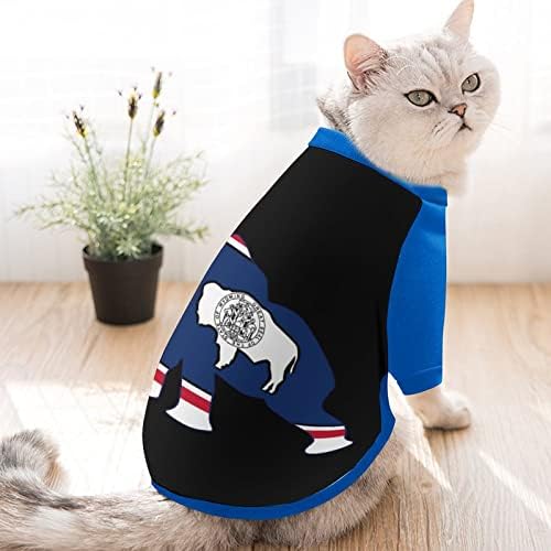 FunnyStar Wyoming Elephant Flag Print Twimshirt za kućne ljubimce s kombinezonom pulovera za runo za pse mačke s dizajnom