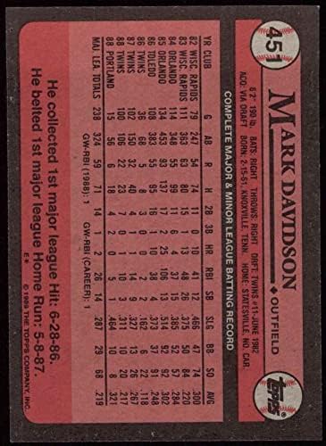 1989. Topps 451 Mark Davidson Minnesota Twins NM/MT blizanci