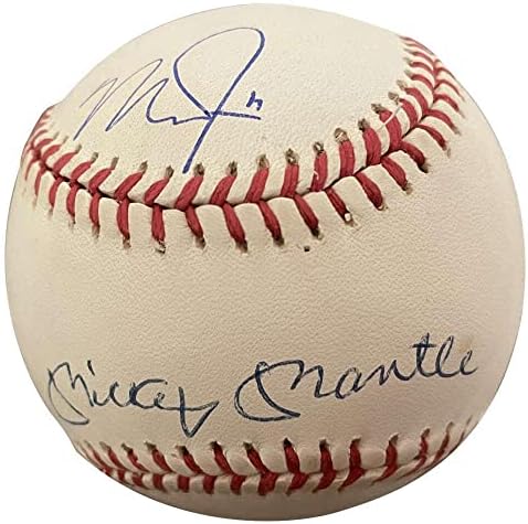 Mickey Mantle & Mike Trout potpisali su autogramirani oal bejzbol MLB PSA/DNA - Autografirani bejzbol