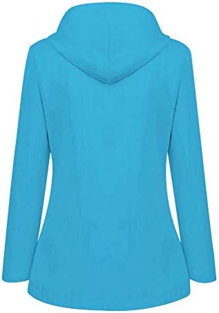 Kišni kaputi za žene 2022 plus veličine solidne boje na otvorenom jaknom za sportsku odjeću s kapuljačom patentni patent plus veličina