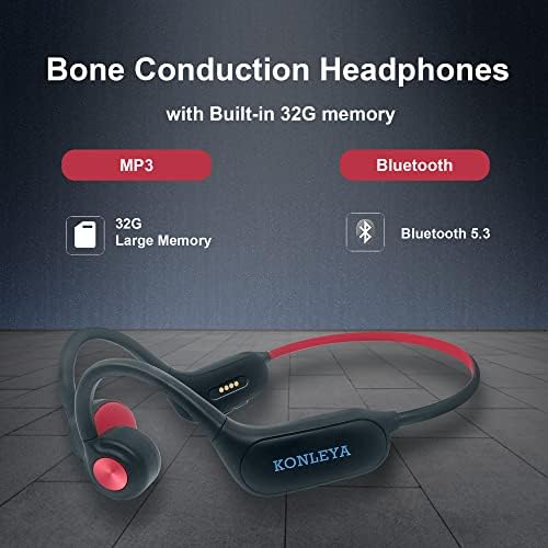 Slušalice za provođenje kosti IPX8 vodootporna, Bluetooth 5.3, Slušalice za plivanje s MP3 playerom ugrađene 32 g memorije, otporne