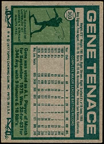 1977 Topps 303 Gene Tenace San Diego Padres VG Padres