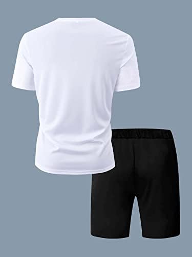 Dvodijelni odijeli za muškarce PISMO PISPODINE Grafičke majice i kratke kratke hlače struka