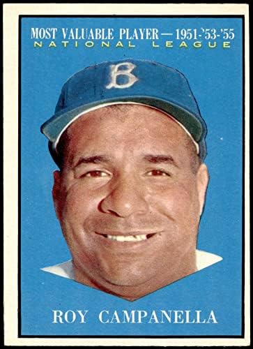 1961. Topps 480 Najvrjedniji igrač Roy Campanella Los Angeles Dodgers Ex Dodgers