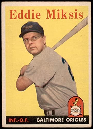 1958. Topps 121 Eddie Miksis Baltimore Orioles Dean's Cards 2 - Dobre Orioles