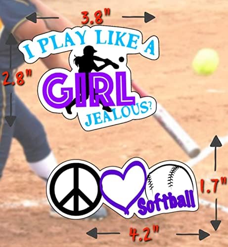 Softball naljepnice savršeni su pokloni za djevojčice i tinejdžere-koristite kao naljepnice za softball kacige ili gdje god vam trebaju